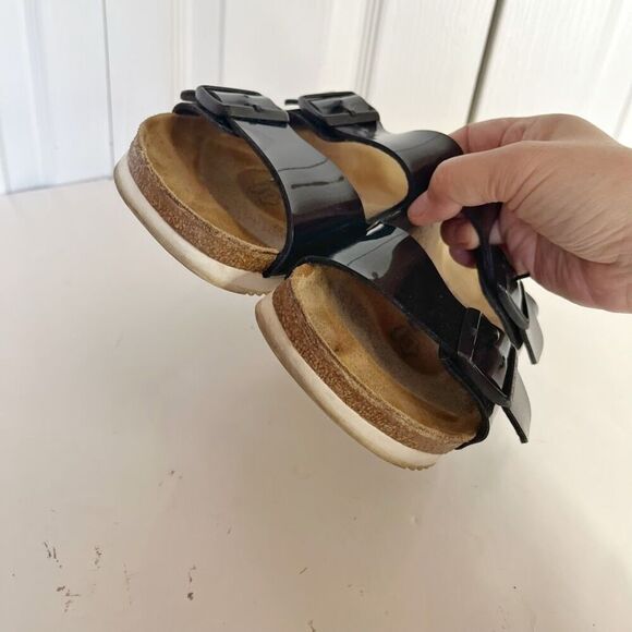 Birkenstock Patent Leather Milano Super Grip Arizona Strappy Dad Sandals - Picture 7 of 11